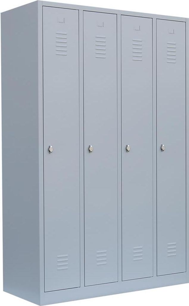Spind Garderobenschrank Stahlschrank Metallschrank Kleiderspind 4 Abteile 510140
