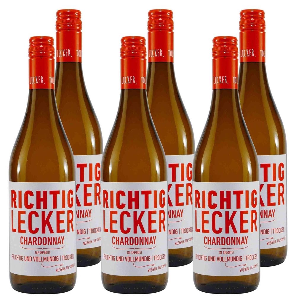 Richtig Lecker Chardonnay -trocken- (6 x 0,75L) Produktbild 