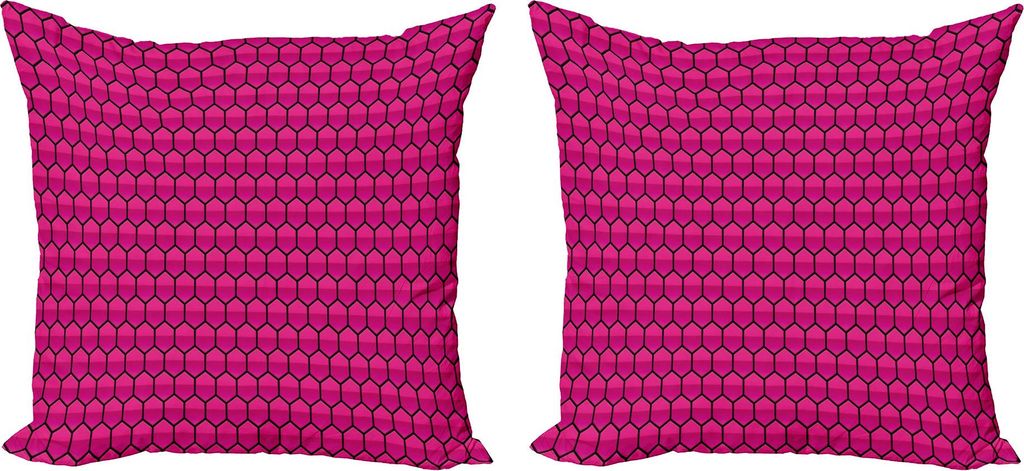 ABAKUHAUS Hot Pink Kissenbezug Set (2Stück), Bienenwaben-Muster-Natur inspirierte Design mit einfarbigem Farbschema-Druck, 40 x 40 cm, Hot Pink Sc...