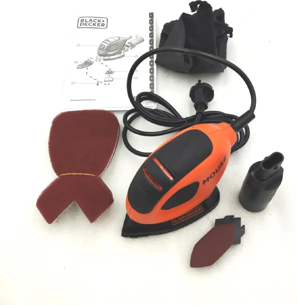 Ponceuse Mouse Black+Decker BEW230BCA compacte 55W pour angles et bordures - 4