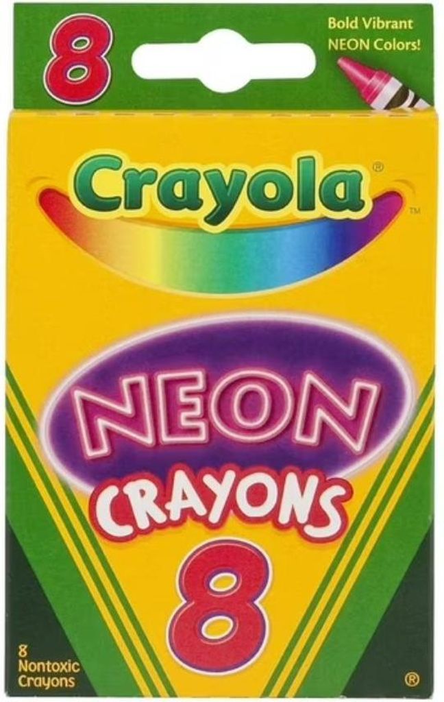 Crayola | Neon Wachsmalstifte - 8 Stück - Leuchtende Farben - Für Kinder - Ungiftig - Kreatives Malset