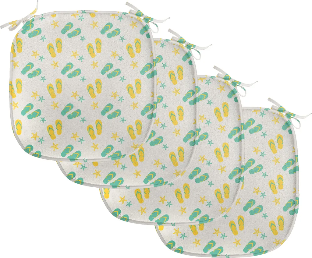 Cuscini Sedie Cucina 40x40 ABAKUHAUS Set 4 Imbottiture Giallo Bianco