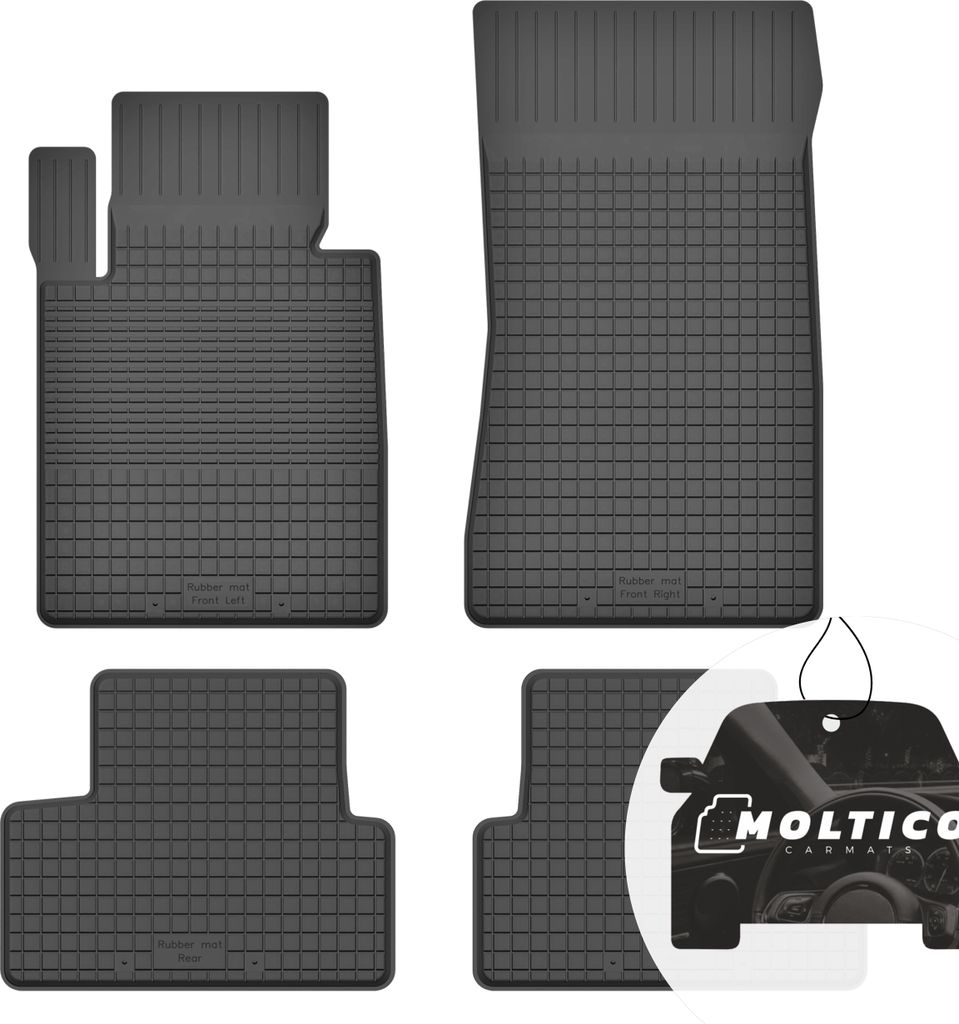 Gummimatten mit Rand Auto Fußmatten Gummi Automatten Passgenau 4-teilig Set - passend für Mini Cabrio II 2009-2015
