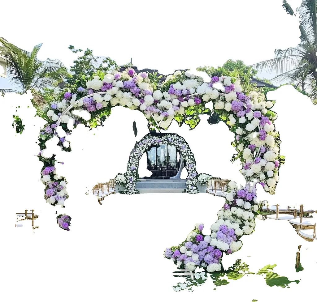 Support d'arc de mariage en forme de cœur en fer blanc durable 2m