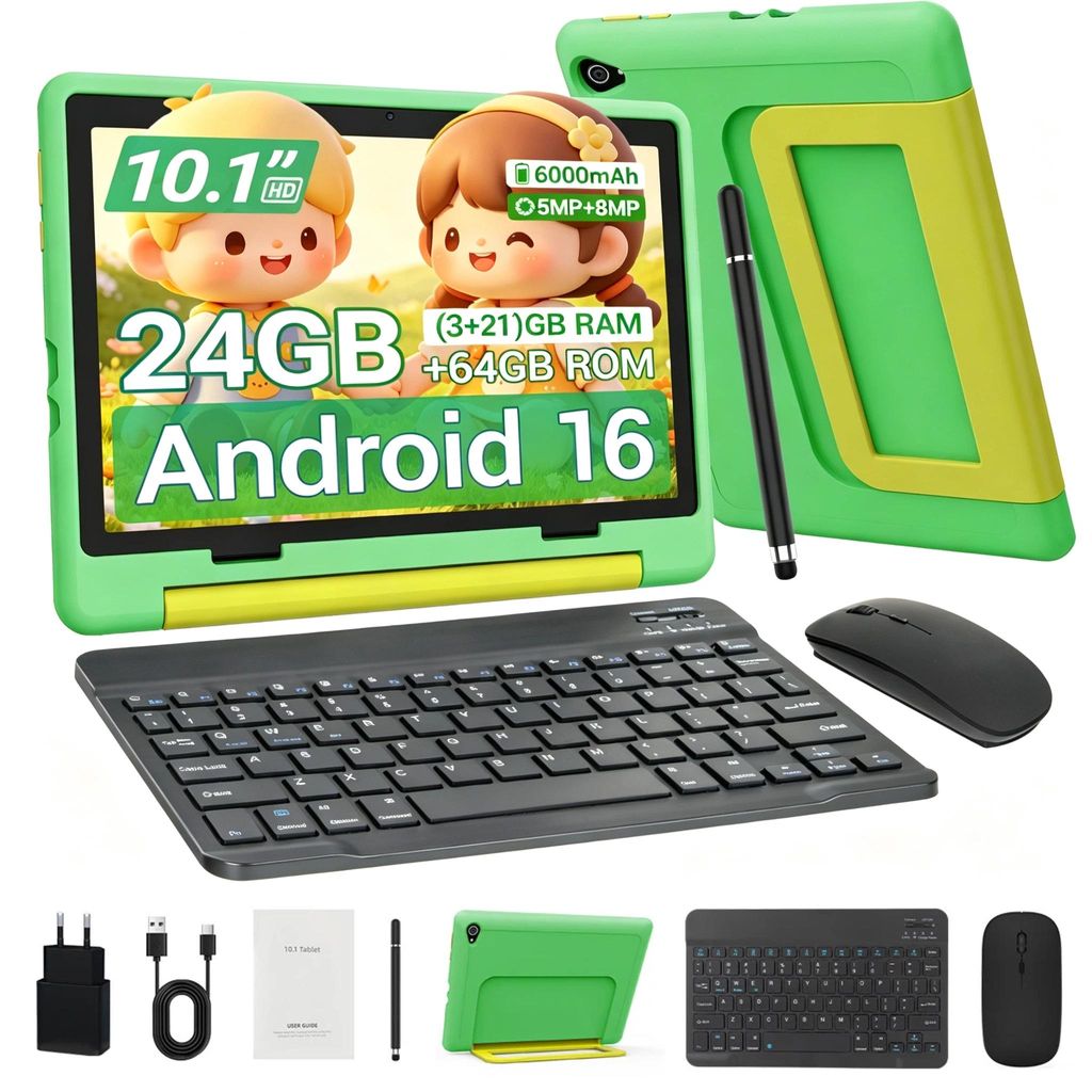 JENBIZZ Kinder Tablet 10'', Android 16, 64GB (espandibile Immagine del prodotto 