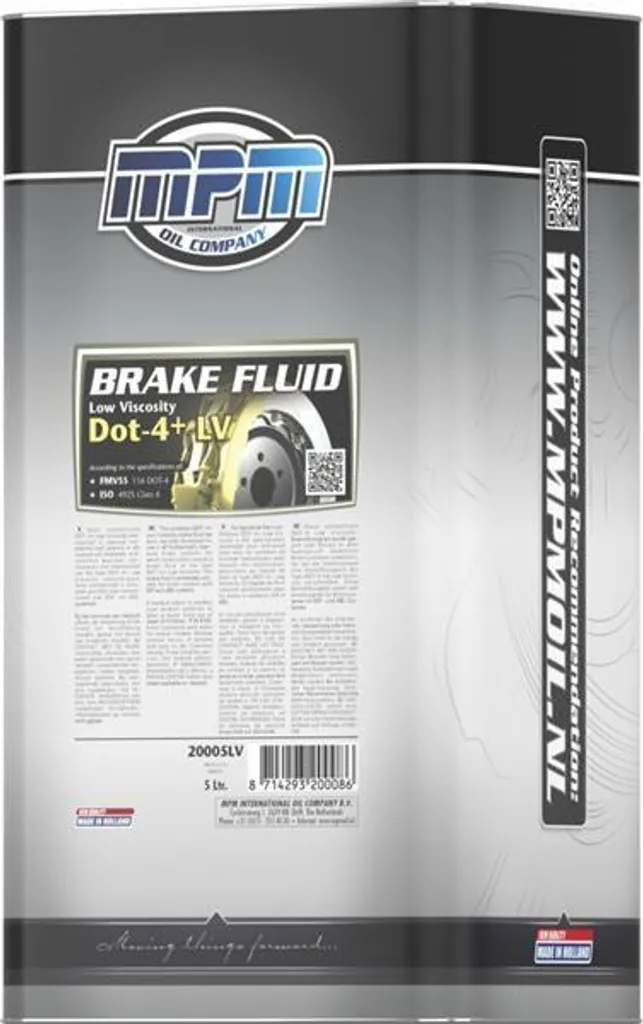 Liquide de frein 5L DOT 4+ LV idéal pour sécurité hivernale et active