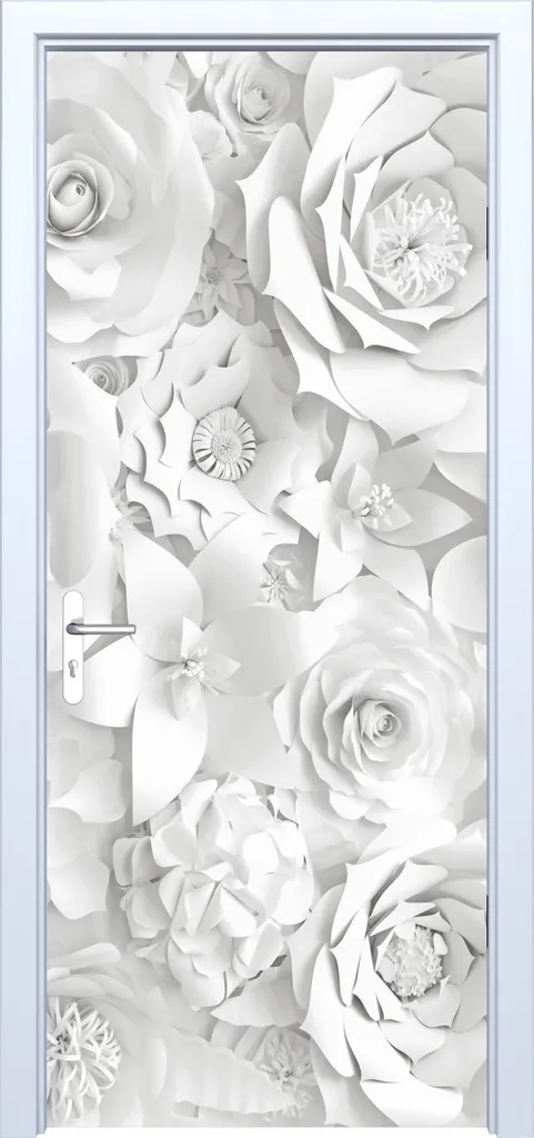 Restyling Porta Adesivo Fiori Bianchi 791PD - Tessuto Premium 3D