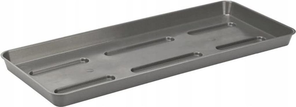 Rechteckiger Kunststoffständer 36 x 14 cm für einen Blumentopf oder Balkonkasten DRACO 40 cm, grau