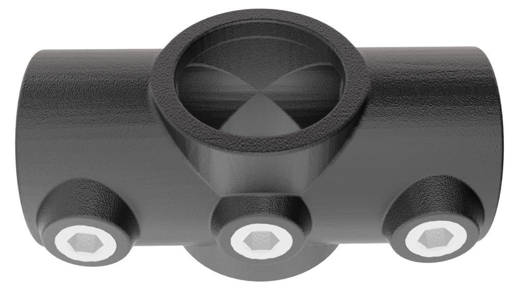 GeZu Impex Rohrverbinder Kreuszstück Ø 27 mm Schwarz Pulverbeschichtet Kreuzklemme lang