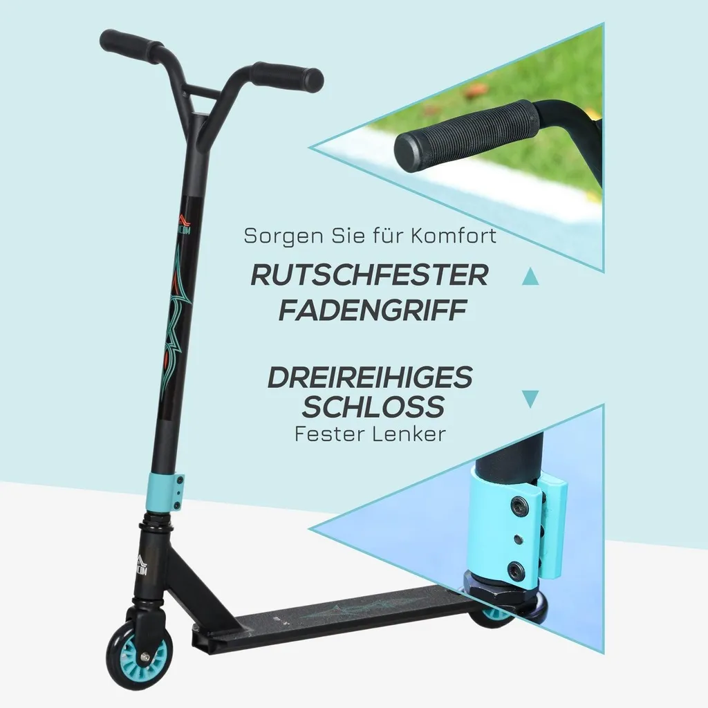 Trottinette freestyle sans vibration avec roulements ABEC 9 robustes - 6