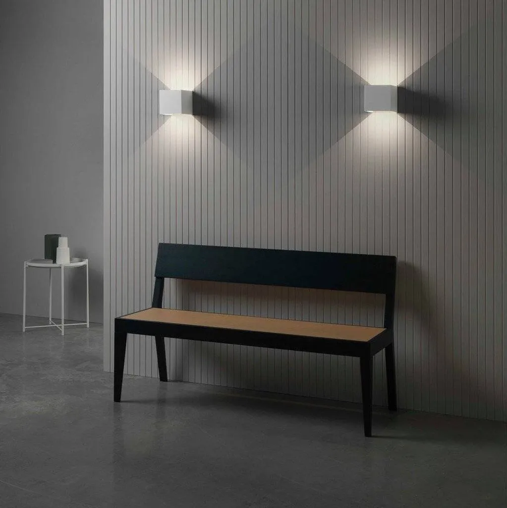 Applique murale Pienza réversible en plâtre à peindre LED E27 max 12W