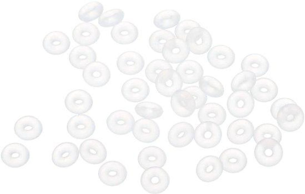 Silikon-O-Ringe für Kompressorventile und Schlauchreparatur - 5 mm AD 1 mm ID 2 mm Breite - Weiß - 50 Stück