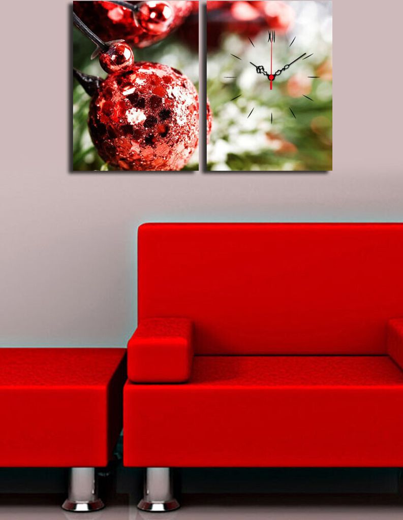 Opviq, YYCS- CST1604, Bunt, Wanduhren, 58 x 38 cm, 100% Wildleder -Leinwand