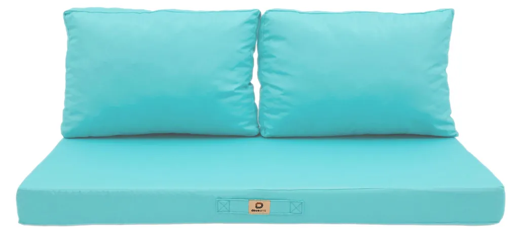 Coussin extérieur déhoussable 100x50cm résistant UV Bleu Caraïbes