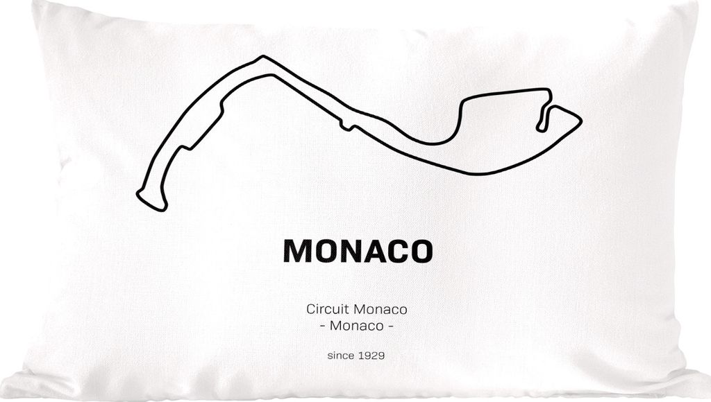 MuchoWow Zierkissen Sofakissen Wohnzimmer Dekokissen 60x40 cm F1 - Rennstrecke - Monaco - Kopfkissen - Polster mit Foto