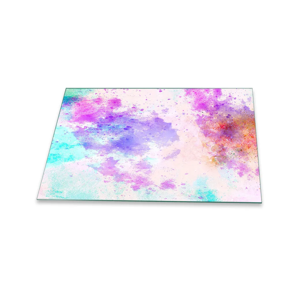 Protezione Piano Cottura 80x52 Vetro Viola Astratto - Copri Fornelli