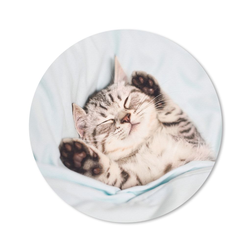 MuchoWow Mauspad Mousepad Kätzchen - Lustig - Bett - Kinder - Jungen - Mädchen - Kinder 40x40 cm - Mousepads - Maus Mat - Pad - Mausunterlage -...