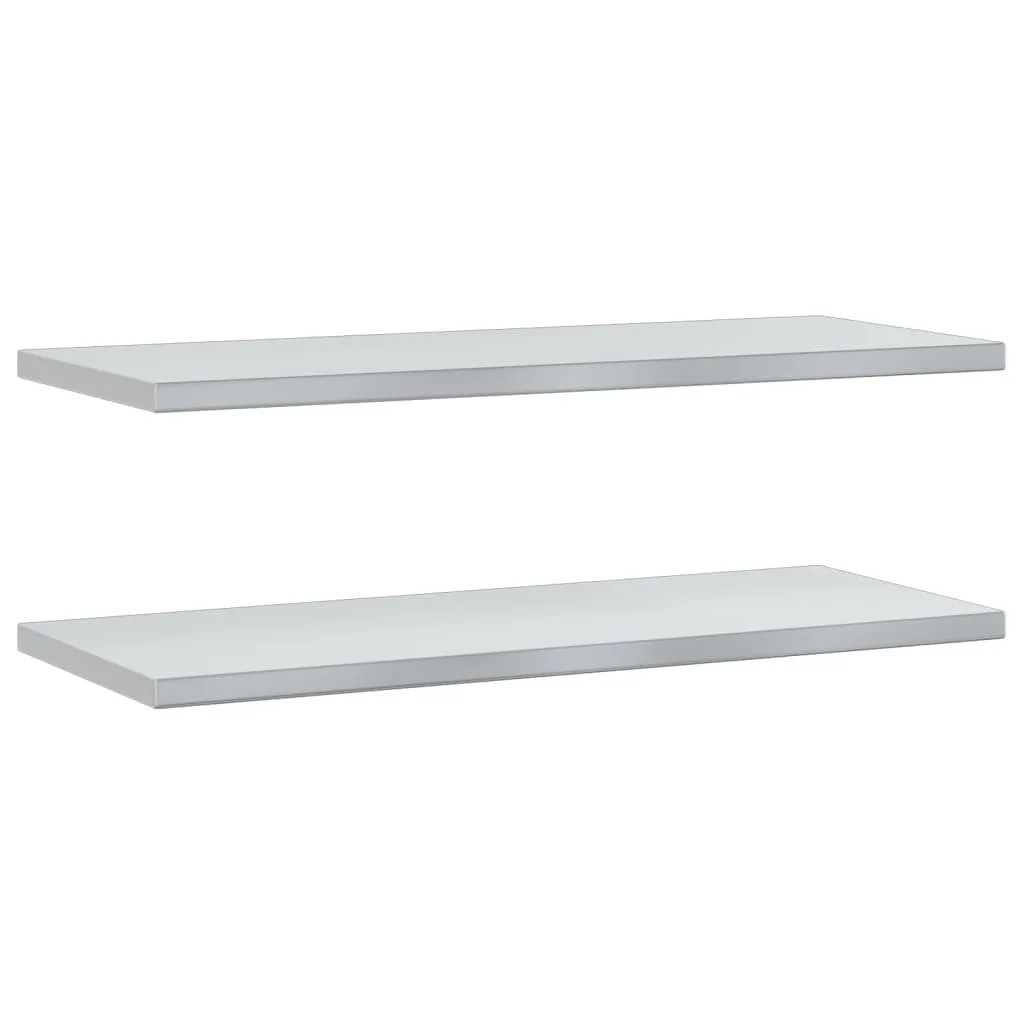 Coppia Mensole in Acciaio Inox 100x40 cm - Scaffalatura Parete Argento