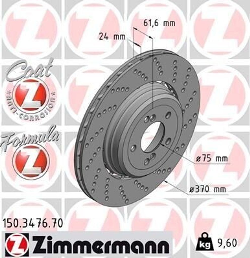 ZIMMERMANN 150.3476.70 - Bremsscheibe für 5er (E60), 5er (E61), 6er (E63), 6er (E64)