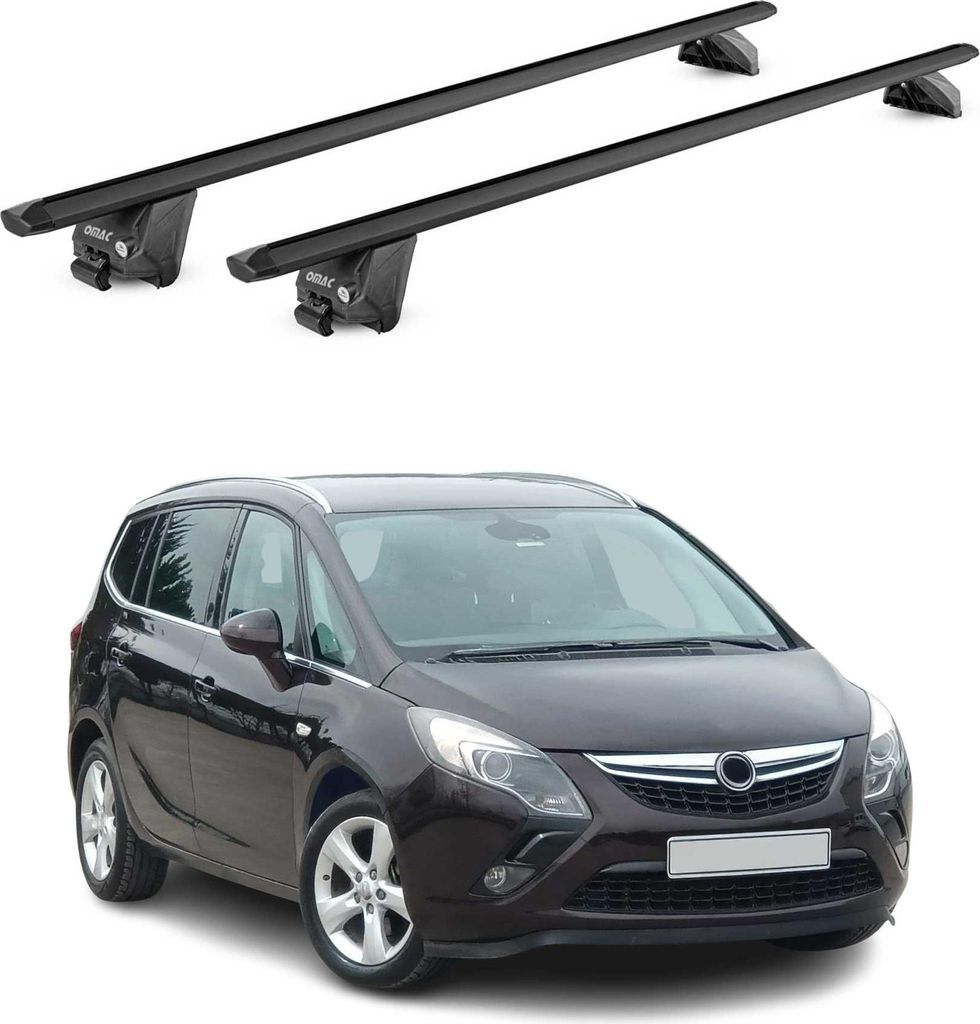 Dachträger Grundtäger für Opel Zafira C Tourer 2011-2019 100kg Alu Schwarz ABE