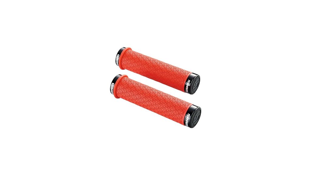Sram Silikongriffe m. Schraubensicherung rot, m. Doppelklemmen und End Plug