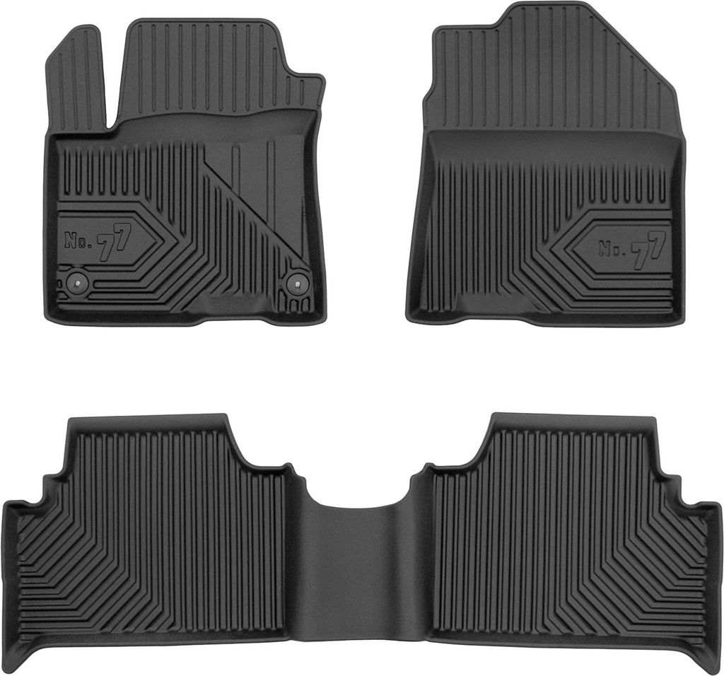 Fußmatten Gummimatten für Hyundai Kona Electric I 2017-2023 TPE Schwarz 3 tlg