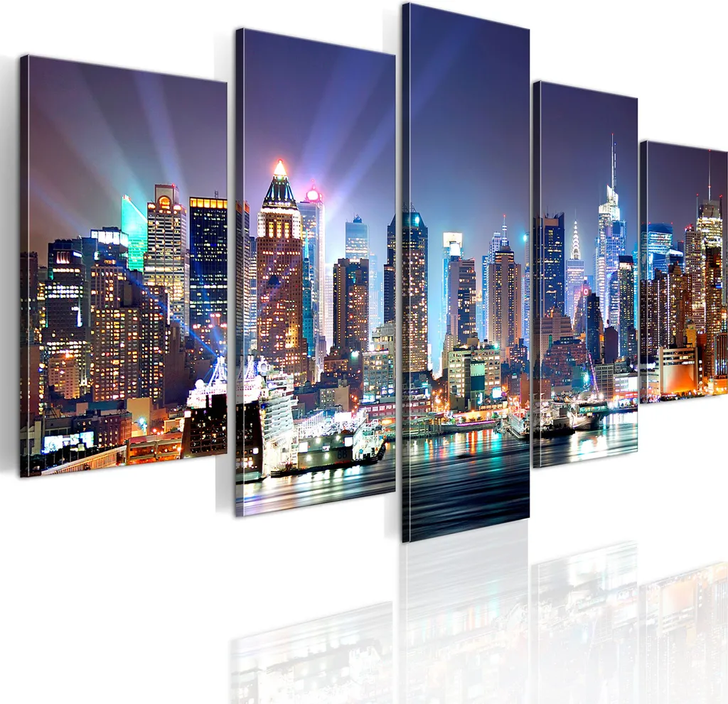 Quadro Murale New York XXL 200x100 - Decorazione Design 5 Parti