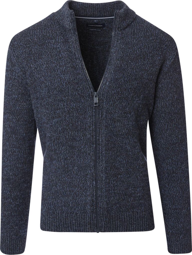 CASAMODA Herren Strickjacke Reißverschluss Regular-Fit Blau XXL