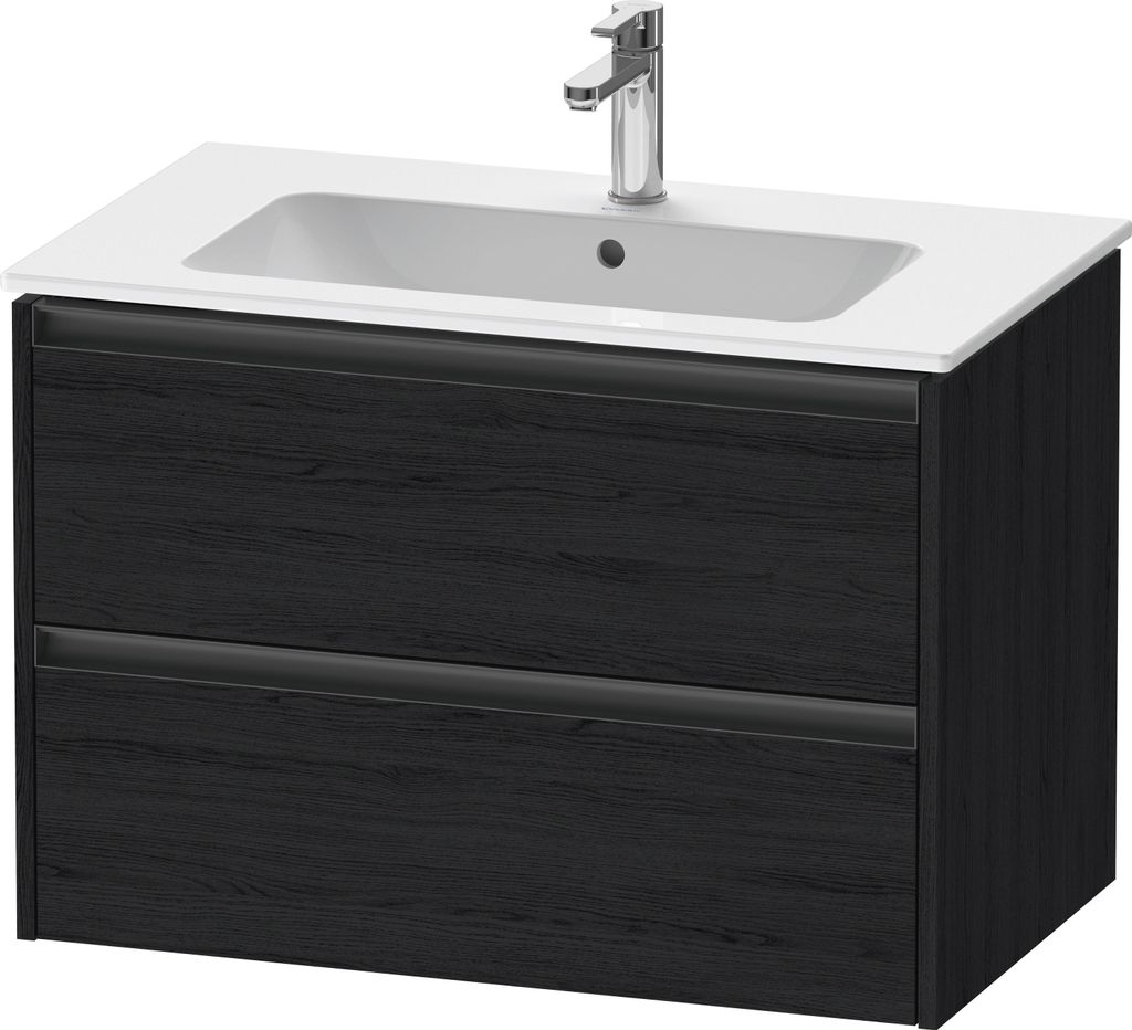 Duravit Ketho.2 Wastafelonderkast 81x48x55 cm Mat Eiken (zwart)