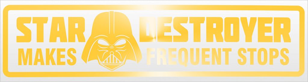 Kiwistar Frequent Stops Star Destroyer Magnetschild Schild magnetisch - 45cm Gelb - reflektierend - Magnetfolie für Auto PKW Kfz