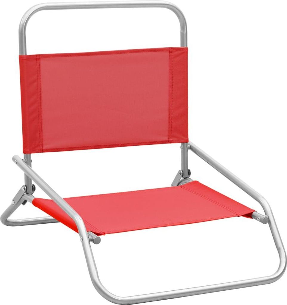 vidaXL Klappbare Strandstühle 2 Stk. Rot Stoff Produktbild 
