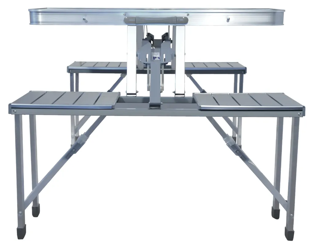 Table de camping pliante en aluminium avec tabourets compacts - 3