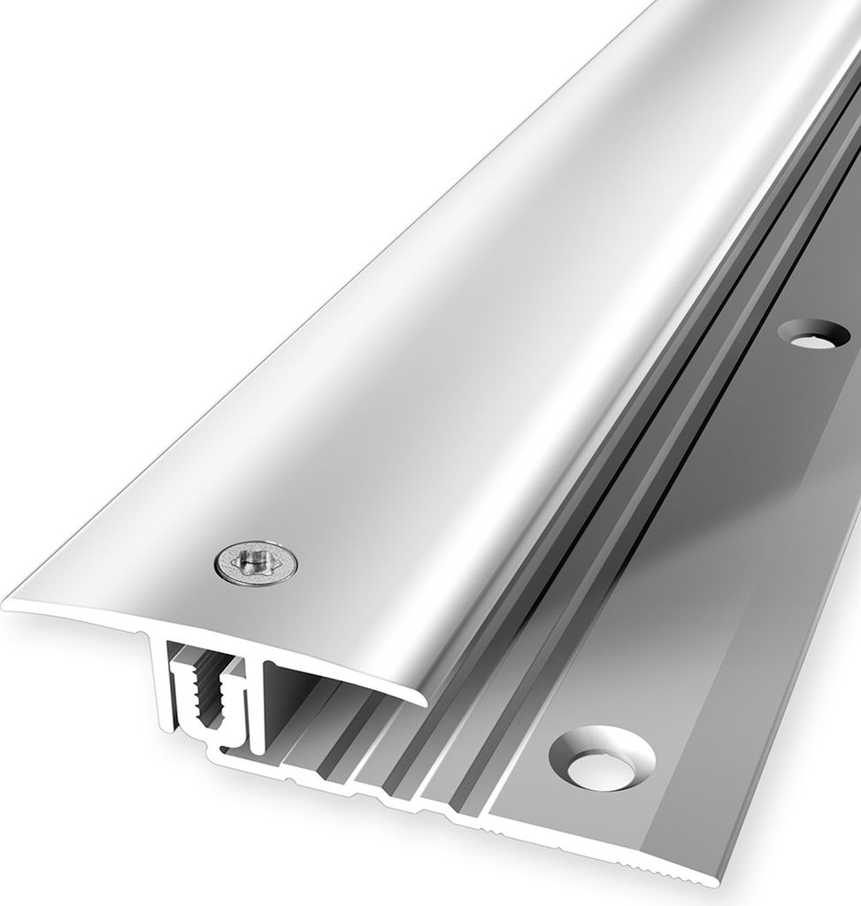 PROVISTON | Einschubprofil | Übergangsprofil | Breite: 34 mm | Höhenausgleich: 6.5 - 16 mm | Länge: 1000 mm | Aluminiumprofil | Alu poliert | 1 ...