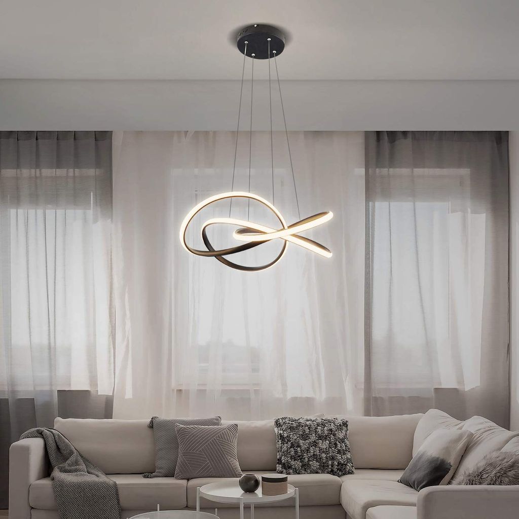 ZMH LED Pendelleuchte Wohnzimmer Schwarz Hängelampe Produktbild 3