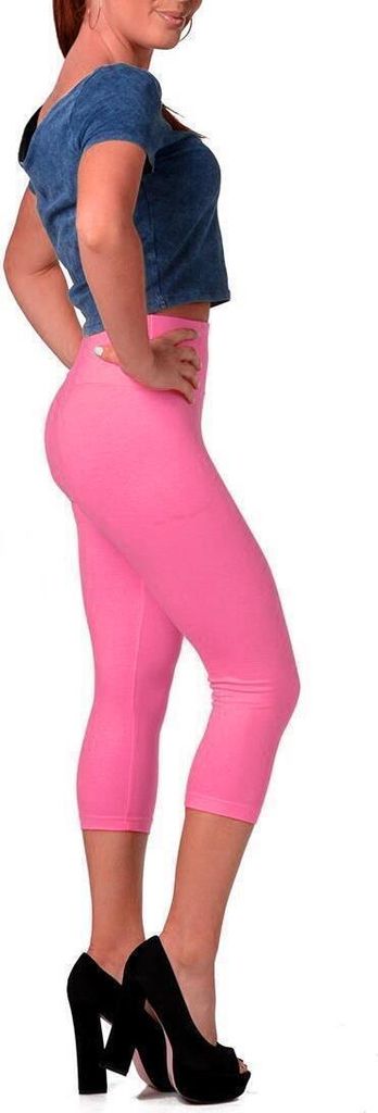Leggings 3/4 Hoher Bund Baumwolle; Rosa S/36