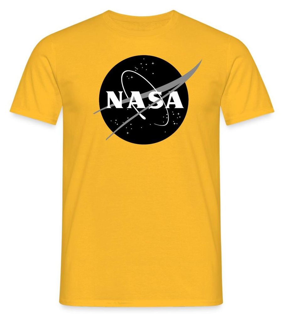 Spreadshirt NASA Classic Logo Schwarz Weiß Männer T-Shirt, 4XL, Gelb