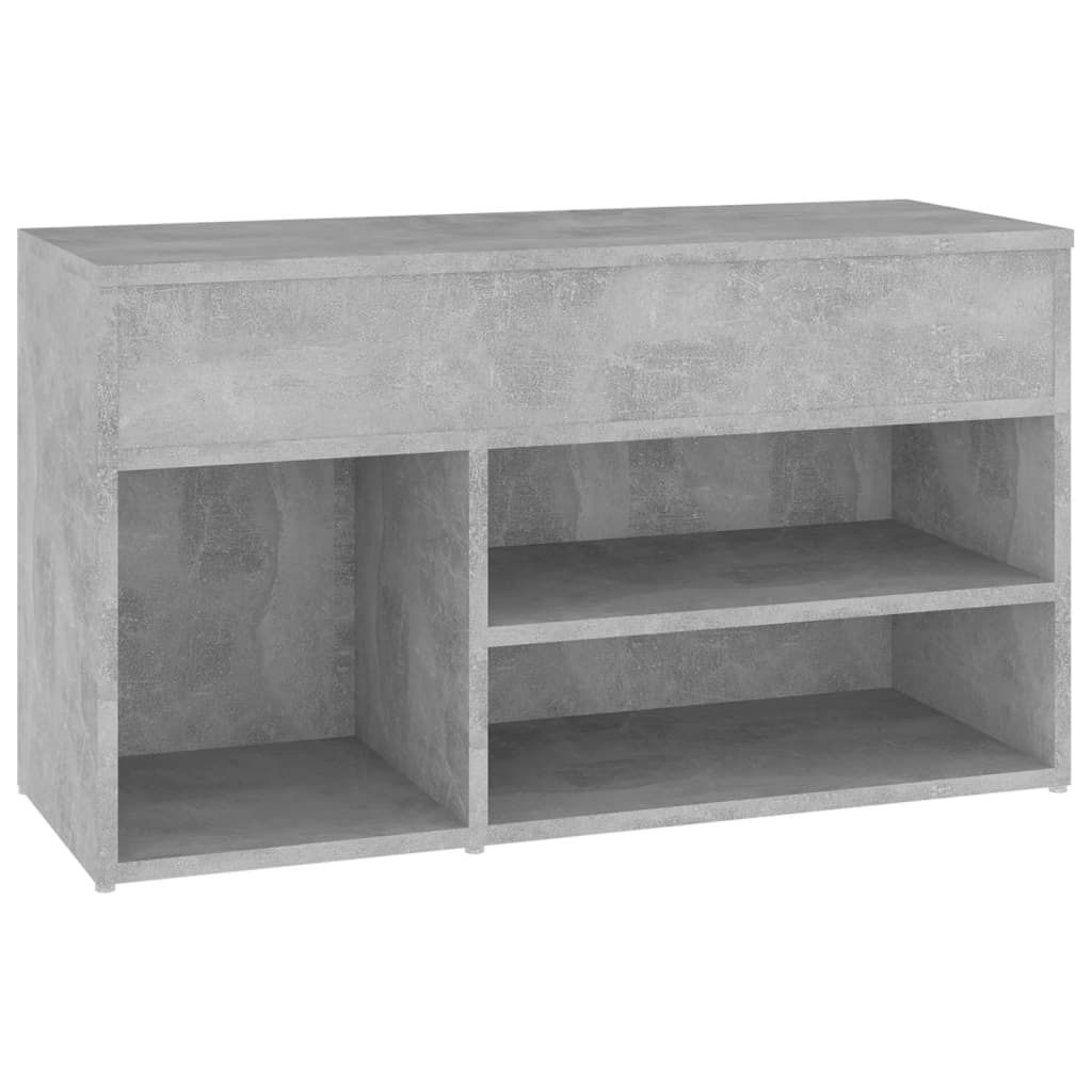 vidaXL Panca per scarpe in cemento grigio 80x30x45 cm Immagine del prodotto 