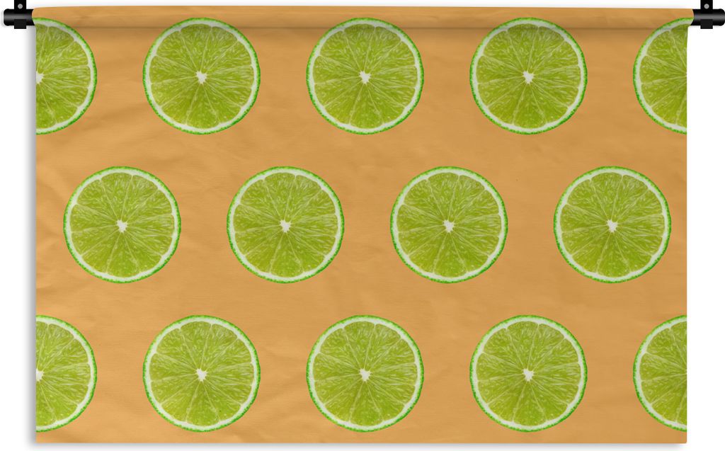 MuchoWow Wandteppich Wandbehang Limette - Muster - Farben 90x60 cm Tapisserie Dekoration Wandtuch - Wandskulpturen - Bildteppich