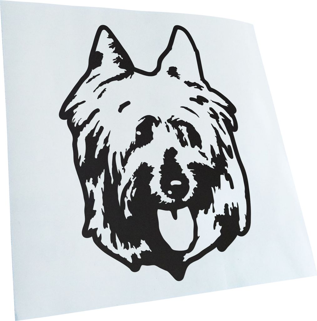 Kiwistar - Autoaufkleber - Silky Terrier Hund - Mattweiss - 14x10cm - Aufkleber für Auto, Laptop, Fahrrad, LKW, Motorrad mehrfarbig JDM Decal Racing