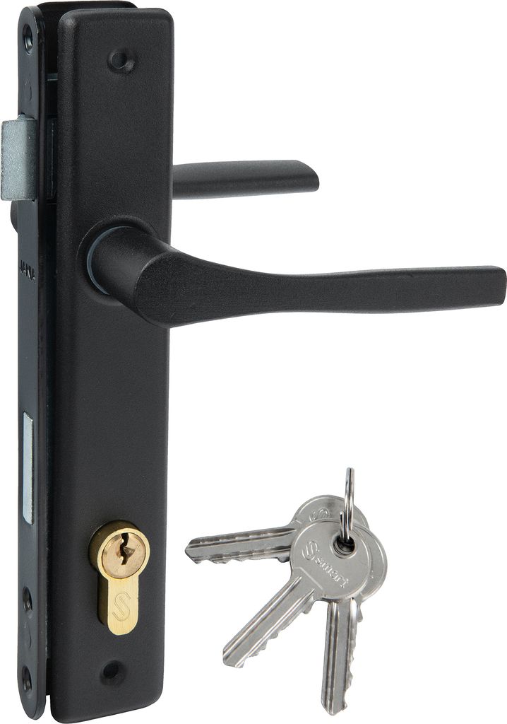 Set porta nero: maniglia, serratura, cilindro 90/22 Immagine del prodotto 