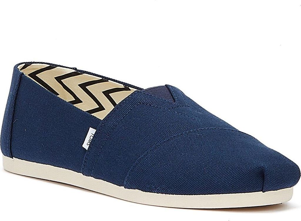 Toms Alpargata Herren Recycelte Baumwolle Segeltuch Schlupf Auf Turnschuhe Mar e – 12 Großbritannien - 46 EU - 13 US / Marine