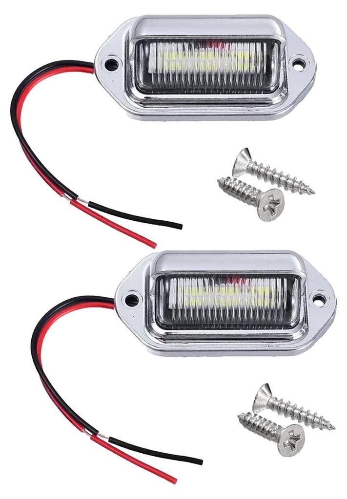 LED-Kennzeichenleuchte Chrom 3W 500lm 12-24V 2 Stück Produktbild 