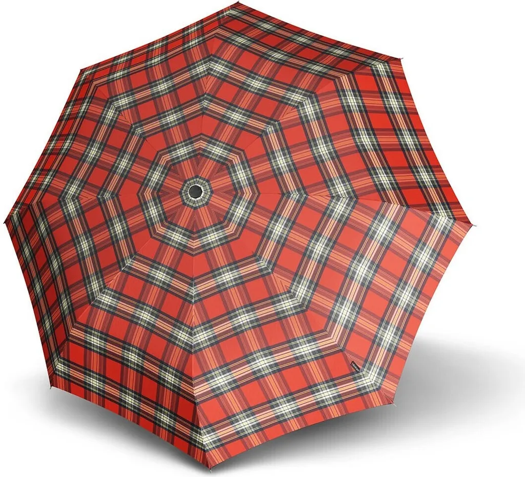 Knirps ombrello tascabile ombrello Smart & Casual Line Minimatic Light Umbrella Red Check rosso