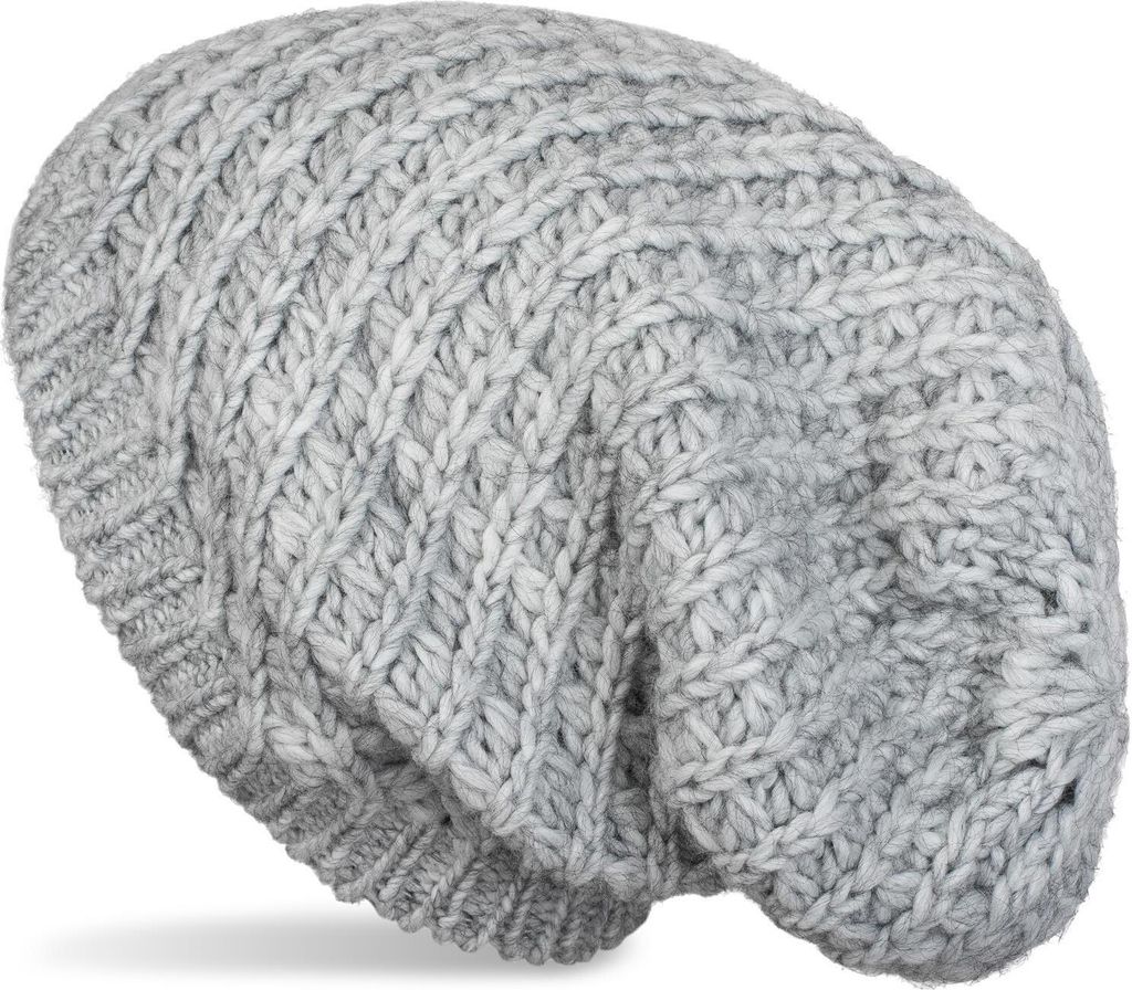 styleBREAKER Uni Strick Beanie Mütze grob gestrickt, Slouch Produktbild 