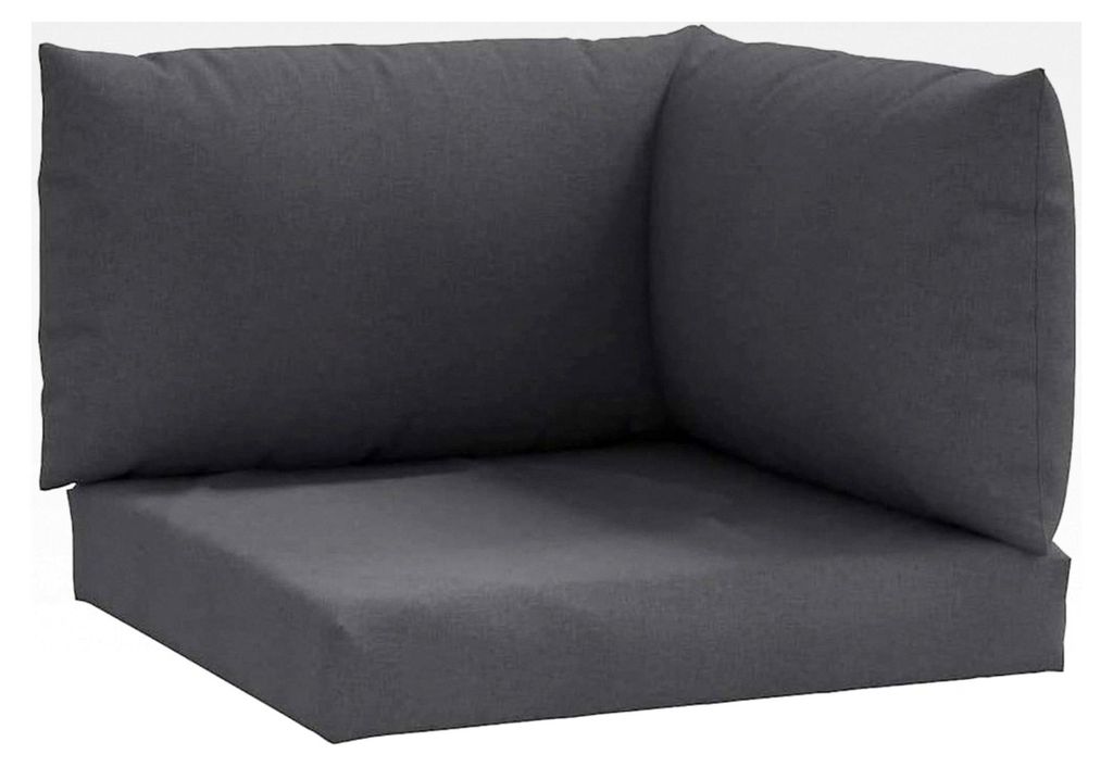 Palettenkissen 3-teilig Melange Anthrazit Stoff für Outdoor Garten Sitzkissen für Europaletten Modell Ecksofa