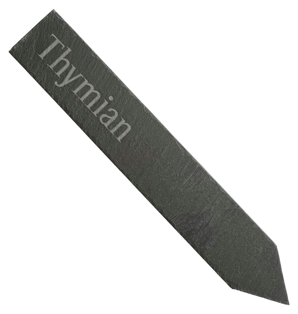 Pflanzenschild "Thymian" Kräuterstecker Schiefer 19 cm graviert