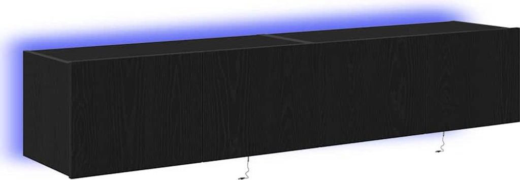 TV-Wandschrank 2 pcs Schwarz Eichen-Optik 80 x 35 x 31 cm