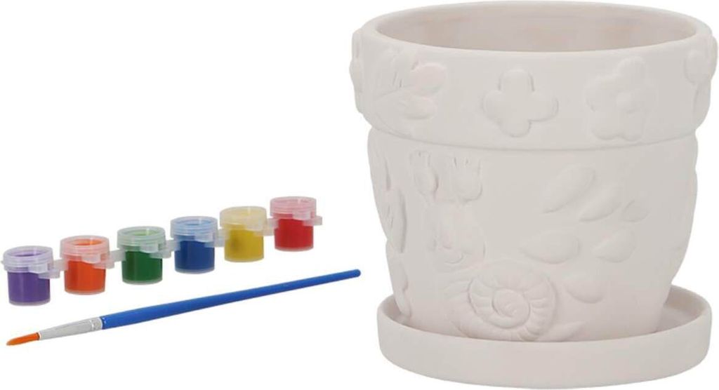 Esschert Design Kinder Blumentopf Insekten PIY mit 6 Farben & Pinsel