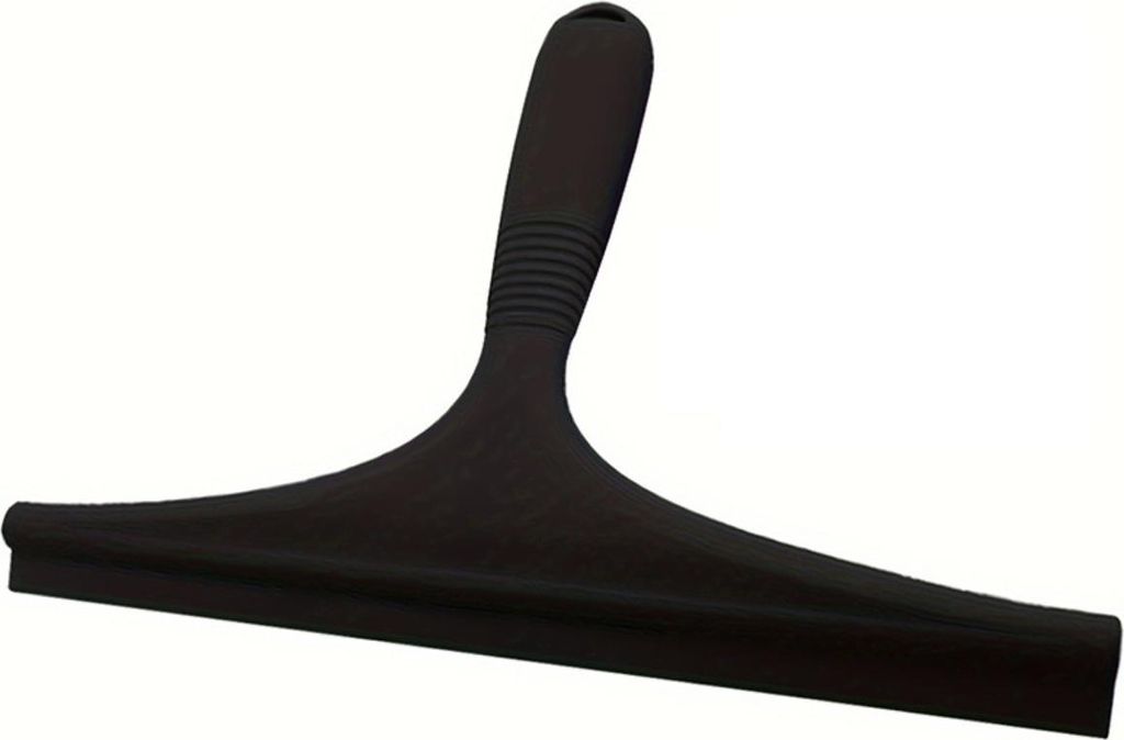 INF Silikon Duschabzieher mit Haken 21,5 x 15 x 3 cm 145 Grad gebogen Schwarz