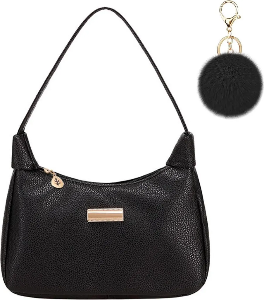 Sacoche besace femme en nylon souple et son pompon fashion élégant